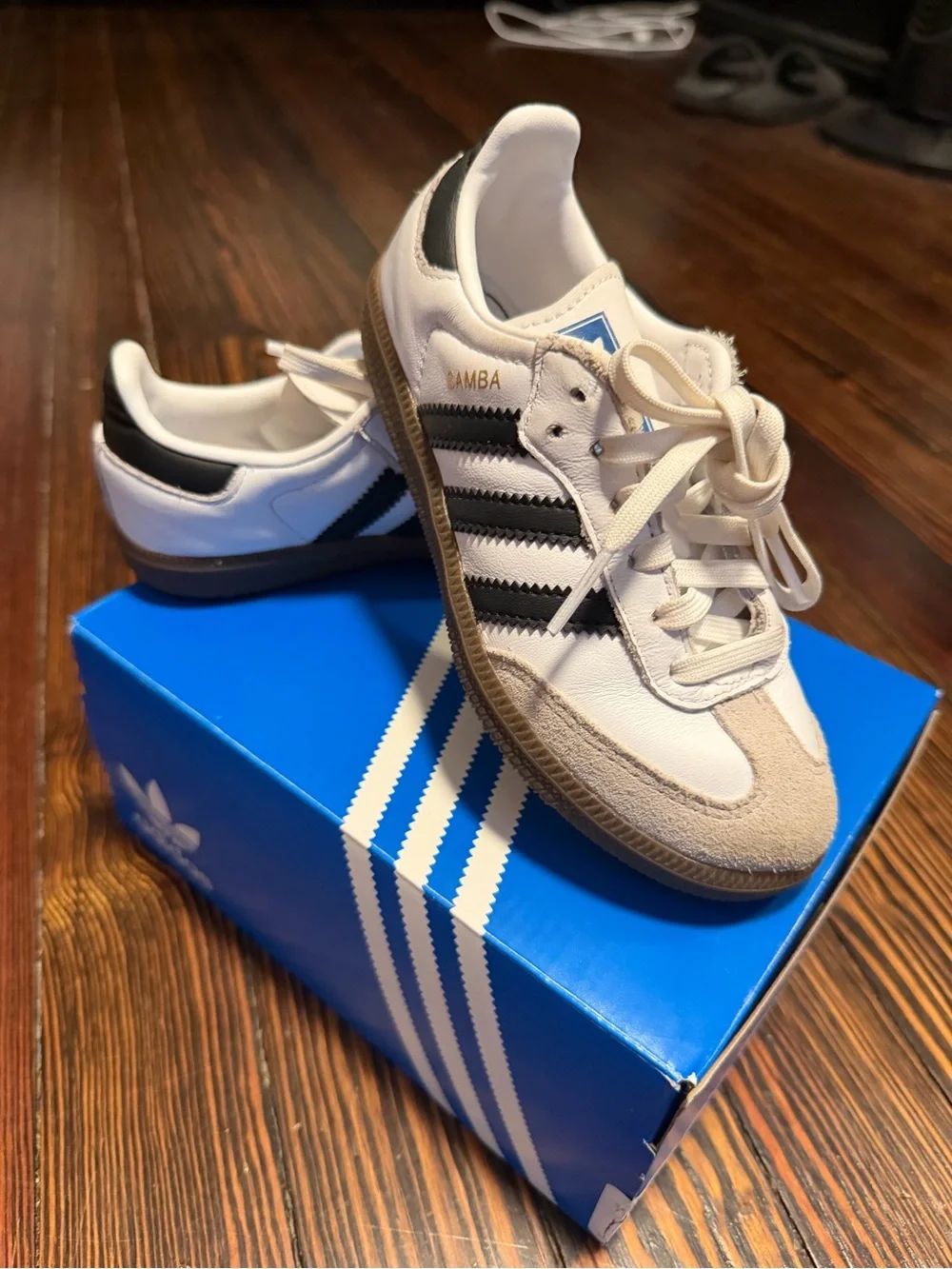 adidas Kids Samba Sneakers - White, Black & Gum